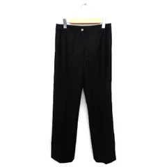 アジューダ AJUDA パンツ スラックス ストレート ハイゲージ カシミヤ混 ウール ジップフライ 38 黒 ブラック /NT32