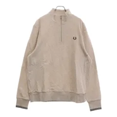 FRED PERRY (フレッドペリー) Half Zip Sweatshirt M3574 ロゴ刺繍 ハーフジップスウェット カットソー ベージュのサムネイル