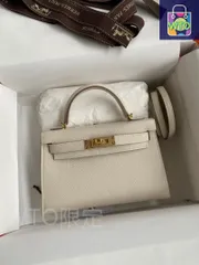 エルメス ケリー25 ホワイト ショルダーバッグ