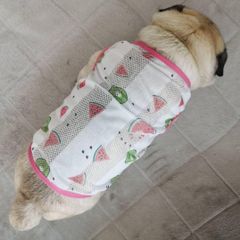 新品 ちくわちゃん 通気性抜群  スイカ柄超メッシュノースリーブシャツ  犬服
