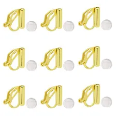 様式10 イヤリングコンバーター MUNCVY DIY クリップ式 縦型 タイプ ５ペア10個 シリコンカバー付き ゴールド ピアス ノンホール イヤリングパーツ ハンドメイド 基礎金具 材料 素材