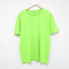 XL/古着 ラルフローレン 半袖 ブランド Tシャツ メンズ ワンポイントロゴ 大きいサイズ コットン クルーネック 黄緑 25jun05 中古