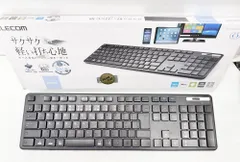 【HY】O【新古品】ELECOM エレコム TK-FBM120KBK Bluetooth5.0対応 薄型ワイヤレスフルキーボード 日本語109キー JIS配列 テンキー付き マルチペアリング 抗菌仕様[送料無料(一部地域を除く)]HY003
