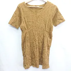 ◇ SLY スライ 半袖 ひざ丈 ワンピース サイズ2 キャメル レディース E  【1407180023437】