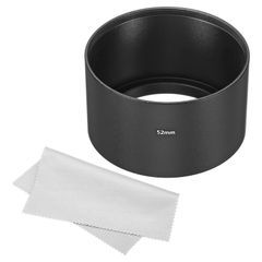 【特価商品】52 mmレンズフード 長焦点 つや消し表面 反射防止 PATIKIL 内部フード クリーニングクロス付き カメラレンズ用 ブラック