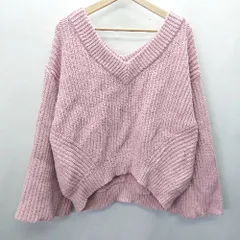 ◇ SNIDEL スナイデル Vネック シンプル カジュアル 長袖 ニット サイズF ピンク レディース E  【1405140011753】
