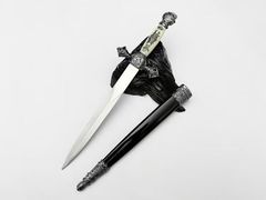 ③『ポケット西洋ナイフ』全長 35cm 耐酸鋼刃 × 亜鉛合金装具 未開刃 プラスチック鞘付 西洋短剣　西洋剣　レプリカ　COSPLAY 装飾用”“非実戦 美術刀 刀装具 模擬刀 居合刀 日本刀 模造刀 鑑賞用 武具