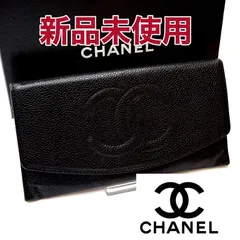 CHANEL シャネル キャビアスキン デカココ 財布 ブラック 二つ折り財布