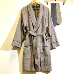 Aquascutum アクアスキュータム 他 ガウンコート ネクタイ2本 セット ギンガムチェック 菱形 蝶 メンズ ライトアウター Lサイズ