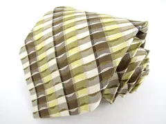 イッセイミヤケ 総柄 幾何学柄 高級 シルク 日本製 ネクタイ メンズ ベージュ ISSEY MIYAKE 【中古】