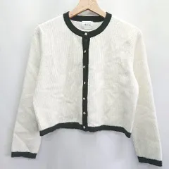 ◇ ⊇ ViS a ViS ビス　ア　ビス ストレッチニット素材 長袖 カーディガン サイズM ホワイト レディース E  【1410100000265】