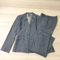 ◇ INDIVI 総裏 ストライプ柄 S パンツスーツ サイズ40 ブラック メンズ E  【1406050073268】