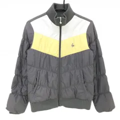 ルコック 中綿ジャケット グレー×白 ロゴ刺しゅう レディース M ゴルフウェア le coq sportif