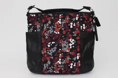 コーチ ショルダーバッグ ホーボー キャンバス/レザー 総柄 ワンショルダー 肩掛け ブランド 鞄 レディース ブラック COACH 【中古】