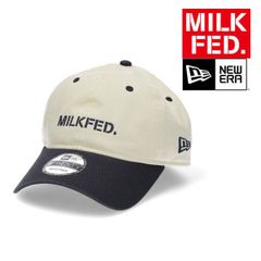 NEW ERA ミルクフェド キャップ 帽子 NEWERA ニューエラ MILKFED STENCIL LOGO CAP 103242051002 メンズ レディース ブラック 白 ホワイト オフホワイト ベースボールキャップ シンプル