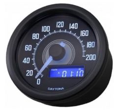 【新品】デイトナ  φ60 電気式スピードメーター 200km/h ブラックボディ/ホワイトLED 79234 DAYTONA VELONA
