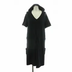 マドモアゼルノンノン mademoiselle NON NON ニットワンピース 半袖 ロング フーディー アルパカ L ブラック D0334KA /NQ ■MAのサムネイル