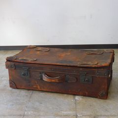 戦前 ふるい大きな革トランクケース HK-a-05091 / 昭和レトロ