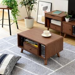 木目調引き出し付き センターテーブルホープN MBR - メルカリ