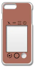 【新品未使用】iPhone7 Plus iPhone8 Plus アイフォン7/8プラス クリア ハードケース (ブラウン) カメラアプリ風 フォトフレーム くすみカラー カバー スマホケース cl-iphone7plus-413