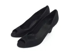 ■美品■ Salvatore Ferragamo フェラガモ レザー パンプス サイズ5 1/2 (約22.5cm) 靴 シューズ レディース ブラック系 DJ7696