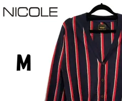 ニコル　カーディガン　ボーダー　ネイビー / レッド　M　K00137