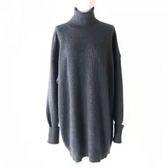 極美△正規品 メゾン マルジェラ 4 18AW S51HA0869 エルボーパッチ タートルネック ニット ドレス／ワンピース チャコールグレー XS 伊製のサムネイル