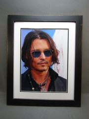 ポスター　額入り　「ジョニー・デップ」　スペイン製　47x57cm