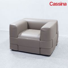 【展示品】Cassina カッシーナ 932 QUARTET カルテット ラウンジ チェア 1人掛け レザー ベージュ マリオ・ベリーニ 定価119万【2】