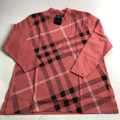 A0301-2-A Burberry バーバリー レディース ロンT Tシャツ 長袖 Lサイズ サーモンピンク 未使用 タグ付