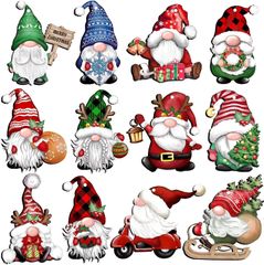 木製 クリスマス オーナメント 飾り 飾り付け クリスマスツリー サンタさん 12種類 24個セット デコレーション Christmas Neskatu tree Decoration