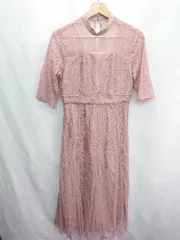 ◇ ⊂ PourVous プールヴー 長袖 ロング丈 ワンピース サイズM ピンクベージュ レディース E  【1410290009581】