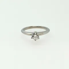 ティファニー TIFFANY&Co. Pt950 ソリティア ダイヤモンドリング 0.34ct(F,VS1,VG) 9号 中宝研ソーティング付★新品仕上げ済★