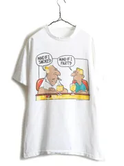 90s ■ キャラクター ジョーク プリント 半袖 Tシャツ ( メンズ L )