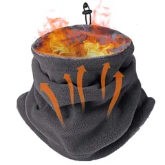 [CUBATTY] ネックウォーマー メンズ 冬 防寒 ネックガード 裏起毛フリース素材 暖かい おしゃれ ネック ウオーマー 防風 柔らかい肌ざわり 伸縮素材 調節コード付き スキー スノーボ 自転車 バイク ゴルフ 釣り 登山 ネックカバー 男女兼用