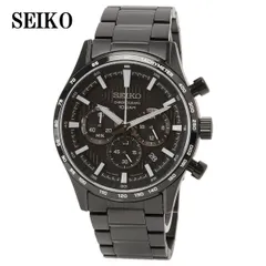 2024年最新】(セイコー )SEIKO Chronograph Black Dial Black Leather