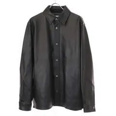Acne Studios アクネストゥディオズ 20AW Leather Overshirt レザーオーバーシャツ FN-MN-LEAT000099 ブラック 44のサムネイル