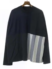 JIL SANDER ジルサンダー 19AW パッチワークプルオーバースウェットトレーナー ネイビー M JSMP707046のサムネイル