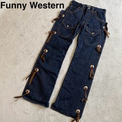 アーカイブ FUNNY チャップスデニム コンチョ レザー ウエスタン 古着 