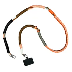 ☆ ストライプオレンジ ☆ 編み込みパラコード ショルダーストラップ ショルダーストラップ 携帯 スマホショルダー 携帯ショルダー 携帯ストラップ ショルダー 首掛け 編み込みパラコード 太め バッグショルダー 携帯電話 バッグ オシャレ シンプル