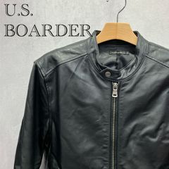 U.S.BOARDER ユーエスボーダー レザー シングル ライダース ジャケット 17-FJ-01 XL ブラック 羊革 ラムレザー メンズ
