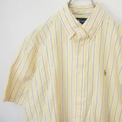 ラルフローレン RalphLauren ストライプ ボタンダウン 半袖 シャツ ポロ刺繍 s953452ss