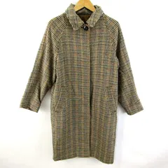 ジーユー ステンカラーコート チェック柄 アウター レディース Sサイズ ブラウン×ブラック GU 【中古】