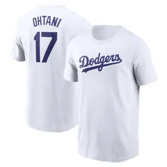 ロサンゼルス・ドジャース 大谷翔平 17番 tシャツ メンズ サポートTシャツ アメリカンスタイル 野球ファッション 練習着兼用 ホワイト1