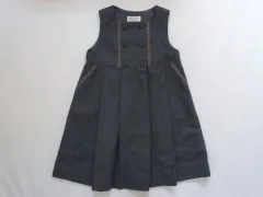 銀座サエグサ sayegusa アウトレット 子供服 女の子 3歳 約 95cm ベビー服 ジャンパースカート グレー ウール100% 受験 面接 フォーマル 卒園式 入園式 秋 冬 ★4 キッズ ベビー 【中古】 ユーズド セレモニースーツ