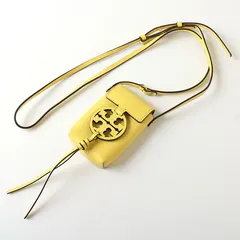 MNJ25048 美品 TORY BURCH トリーバーチ スマホショルダー レザー ショルダーバッグ ミニ  黄 イエロー