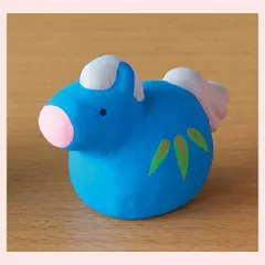 干支置物　開運　福午（竹）　◎2個目～大幅値引き対象商品　※オブジェ,開運,日本の縁起物,和風,リーズナブル,レトロモダン,お正月,迎春,うま,馬,新年,2026年,令和8年,定番品～個性的,陶器,可愛い,かわいい,カラー,マスコット