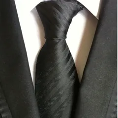 メンズ ネクタイ ストライプ柄　ブラック　黒色　2色　格安　ビジネス 結婚式　イベント　パーティー　発表会　卒業式　卒園式　入社式　入学式　成人式　父の日　七五三　お祝い　クリスマス　ダンスパーティー　バーテンダー　スーツ ワイシャツ 格安 小物　ネクタイ