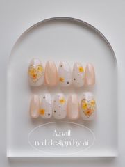 Heart Bouquet - Honey Peach