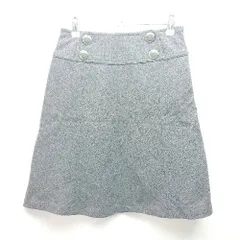 ◇ ROPE PICNIC ミニ丈 裏地あり サイドジップ ニット ショート丈 台形 スカート サイズ36 グレー レディース E  【1309250039587】